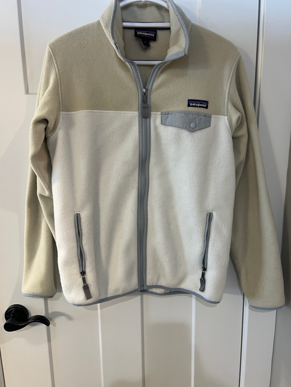 Patagonia Synchilla Fleece Jacket Women’s Medium Cream Beige Full Zip